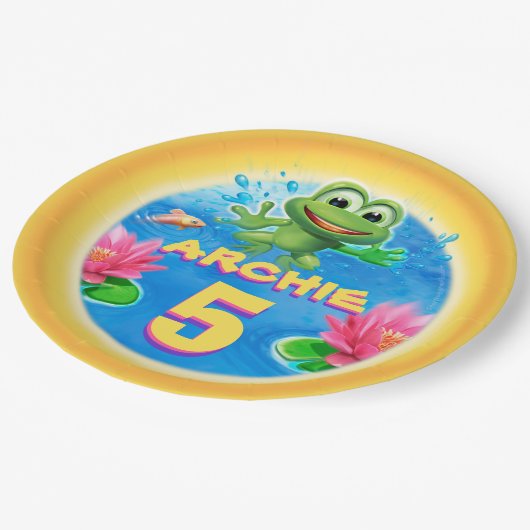 Leaping Hot Frog papier partij bord 9 inch (Gekanteld)