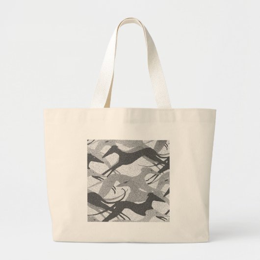 Leaping Hounds Black - grijs Grote Tote Bag (Voorkant)