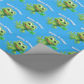 Leaping kikker verjaardagsfeestje glossy inpakpapi cadeaupapier (Hoek)