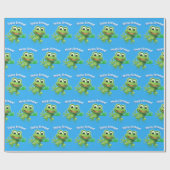 Leaping kikker verjaardagsfeestje glossy inpakpapi cadeaupapier (Vlak)