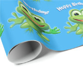 Leaping kikker verjaardagsfeestje glossy inpakpapi cadeaupapier (Rol Hoek)