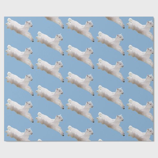 Leaping Lamb Pasen Cadeaupapier (Vlak)