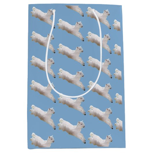 Leaping Lamb Pasen Medium Cadeauzakje (Voorkant)