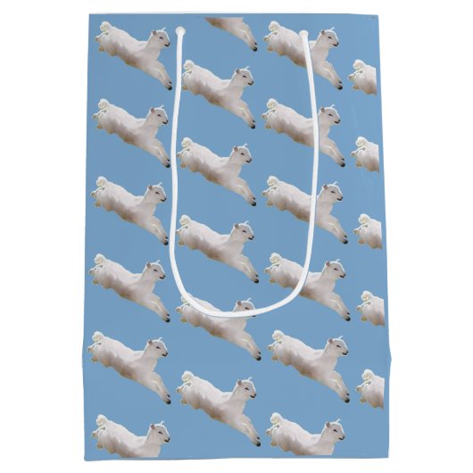 Leaping Lamb Pasen Medium Cadeauzakje (Achterkant)