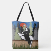 LEAPING LAPPY Finse Lapphund Tassen en Cros Body (Achterkant)