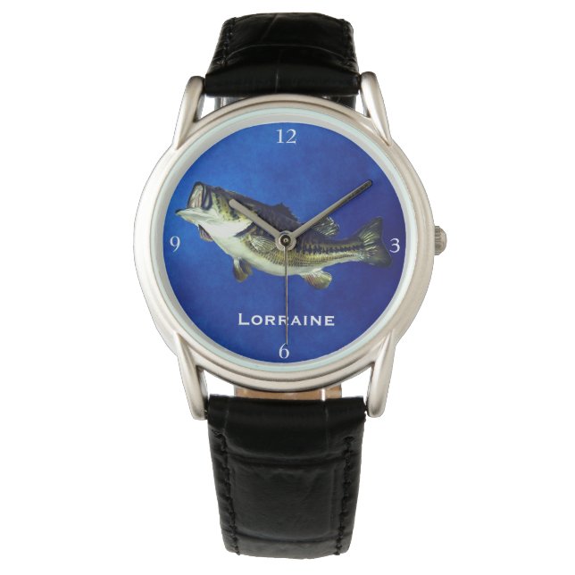 Leaping Largemouth Bass Horloge (Voorkant)