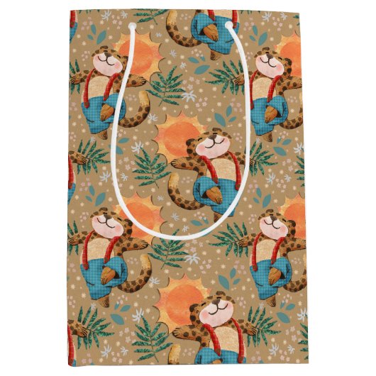 Leaping Leopard Medium Cadeauzakje (Voorkant)