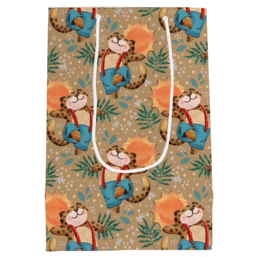 Leaping Leopard Medium Cadeauzakje (Achterkant)