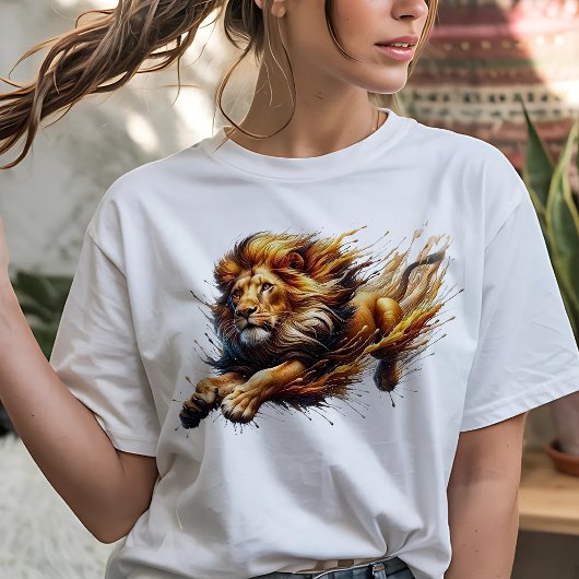 Leaping Lion Big Cat T-shirt