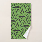 Leaping Lizard Reptile Bright Green Gecko Bad Handdoek (Handdoek)
