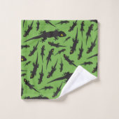 Leaping Lizard Reptile Bright Green Gecko Bad Handdoek (Wasdoekje)