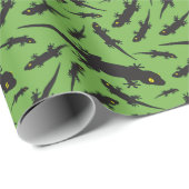 Leaping Lizard Reptile Bright Green Gecko Cadeaupapier (Rol Hoek)