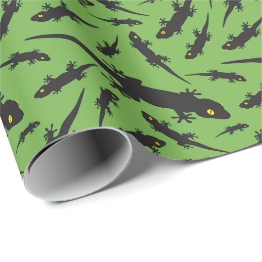 Leaping Lizard Reptile Bright Green Gecko Cadeaupapier (Rol Hoek)