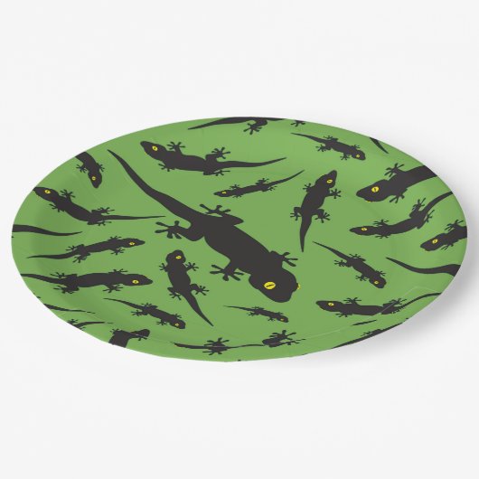 Leaping Lizard Reptile Bright Green Gecko Papieren Bordje (Gekanteld)