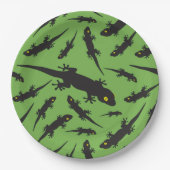 Leaping Lizard Reptile Bright Green Gecko Papieren Bordje (Voorkant)