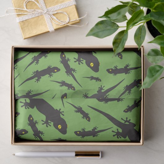 Leaping Lizard Reptile Bright Green Gecko Tissuepapier (Geschenk)