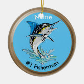 Leaping Marlin #1 Fisherman Keramisch Ornament (Voorkant)