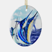 Leaping Marlin Trio Keramisch Ornament (Rechts)