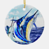 Leaping Marlin Trio Keramisch Ornament (Voorkant)