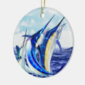 Leaping Marlin Trio Keramisch Ornament (Links)
