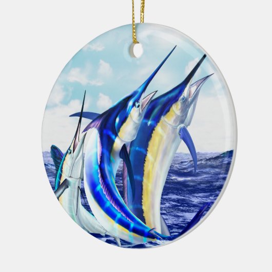 Leaping Marlin Trio Keramisch Ornament (Links)