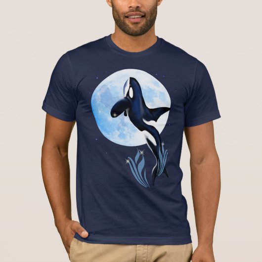 Leaping Orca en Moon-Shirten T-shirt (Voorkant)