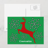 Leaping Red Deer Snowflakes Thunder_Cove Briefkaart (Voorkant / Achterkant)