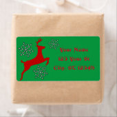 Leaping Red Deer Snowflakes Thunder_Cove Etiket (Insitu)
