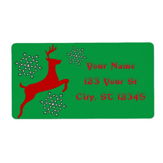 Leaping Red Deer Snowflakes Thunder_Cove Etiket (Voorkant)