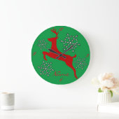 Leaping Red Deer Snowflakes Thunder_Cove Grote Klok (Huis)