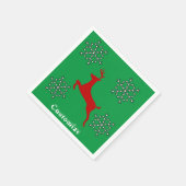 Leaping Red Deer Snowflakes Thunder_Cove Servet (Hoek)