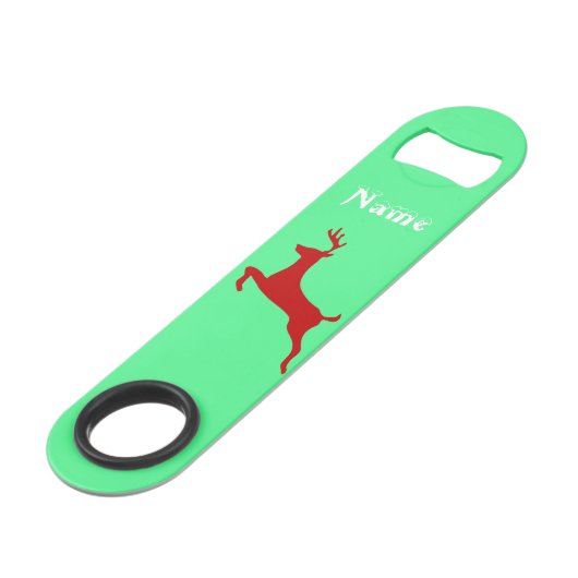 Leaping Red Deer Snowflakes Thunder_Cove Speed Flessenopener (Voorkant Gekanteld)