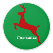 Leaping Red Deer Thunder_Cove Keramische Knop (Voorkant)
