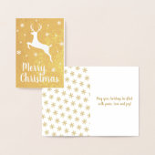 Leaping Reindeer Modern Merry Kerstmis Folie Kaarten (Display)