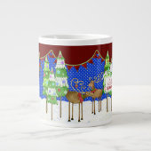 Leaping Rendier Kerstboom Pennant Banner Mok (Voorkant)