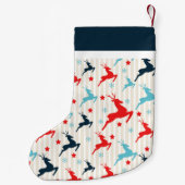 Leaping rendier monogram kleine kerstsok (Achterkant)