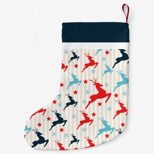 Leaping rendier monogram kleine kerstsok (Achterkant)