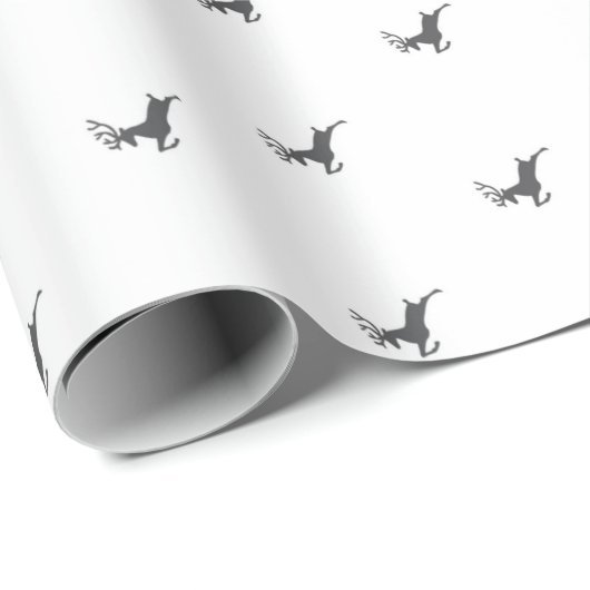 Leaping rendiertje cadeaupapier (Rol Hoek)