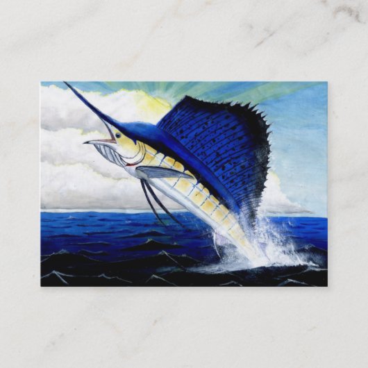 LEAPING SAILFISH Business Card Template Visitekaartje (Voorkant)