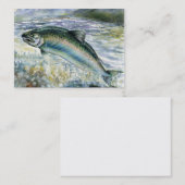 LEAPING SALMON-bedrijfskaartsjabloon Visitekaartje (Voorkant / Achterkant)