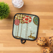 Leaping Stag Kerst winter keuken pot houder (Top down)