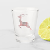 Leaping Tartan Reindeer Shot Glas (Achterkant)