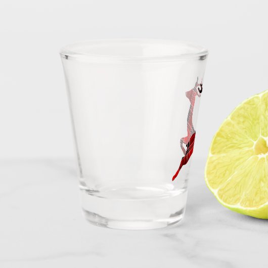 Leaping Tartan Reindeer Shot Glas (Links)
