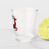 Leaping Tartan Reindeer Shot Glas (Rechts)