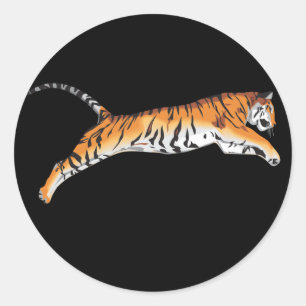 Leaping Tiger Ronde Sticker