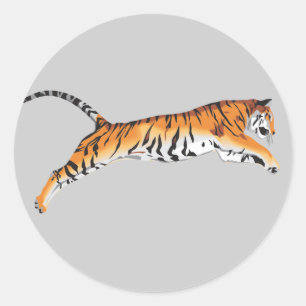 Leaping Tiger Ronde Sticker