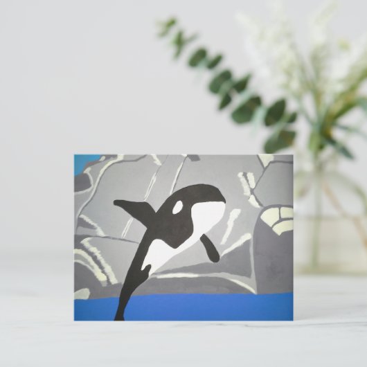 Leaping Whale Briefkaart (Staand voorkant)