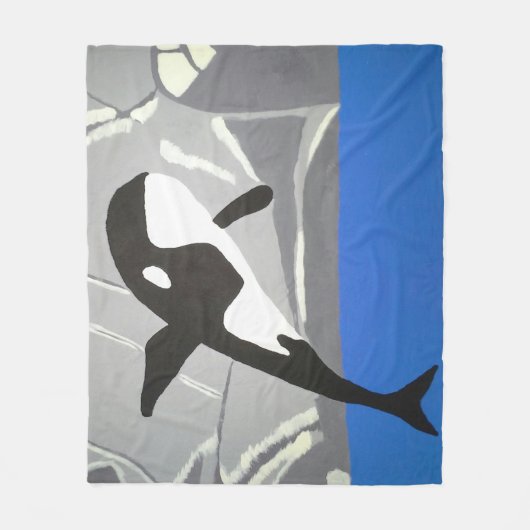 Leaping Whale Fleece Deken (Voorkant)