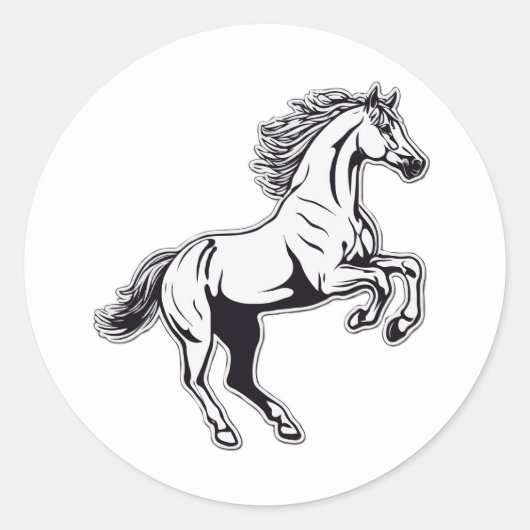 Leaping White Stallion Sticker - Ontketen de krach (Voorkant)