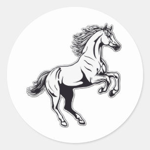 Leaping White Stallion Sticker - Ontketen de krach